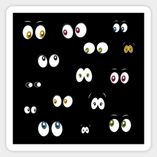 Glowing in the dark colorful spooky eyes Halloween design Sticker